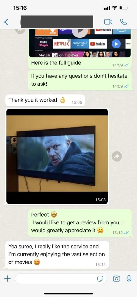 Magicaliptv WhatsApp support chat screenshot 1