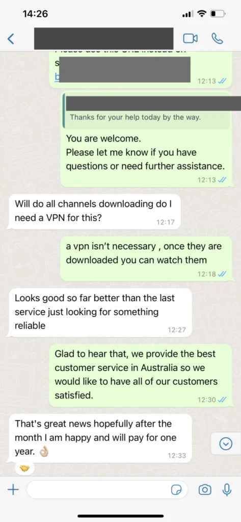 Magicaliptv WhatsApp support chat screenshot 3